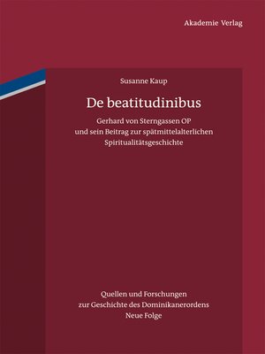 cover image of De beatitudinibus